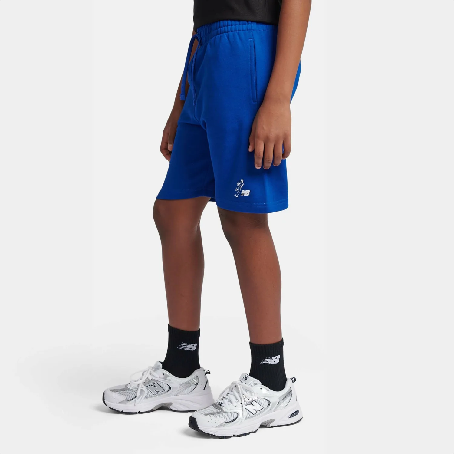 Детские шорты Shohei Ohtani Junior Graphic French Terry Shorts с логотипом "Always on Logo" New Balance, TRY Team Royal — фото 2