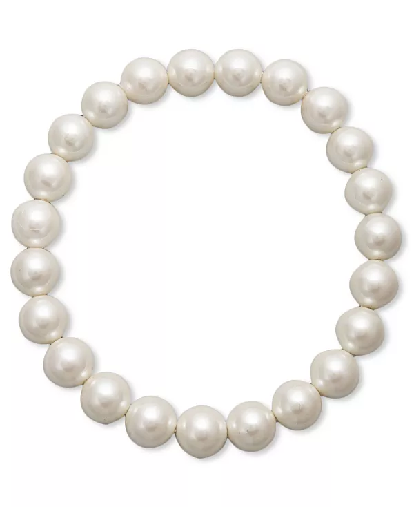

Браслет из искусственного жемчуга серебристого оттенка (8 мм), созданный для Macy's Charter Club, white