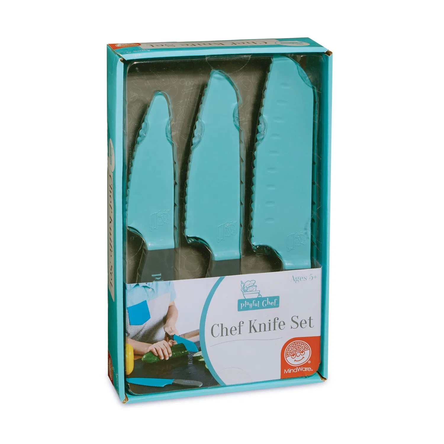 Набор безопасных детских ножей Playful Chef из 3 предметов, бирюзовый, от MindWare