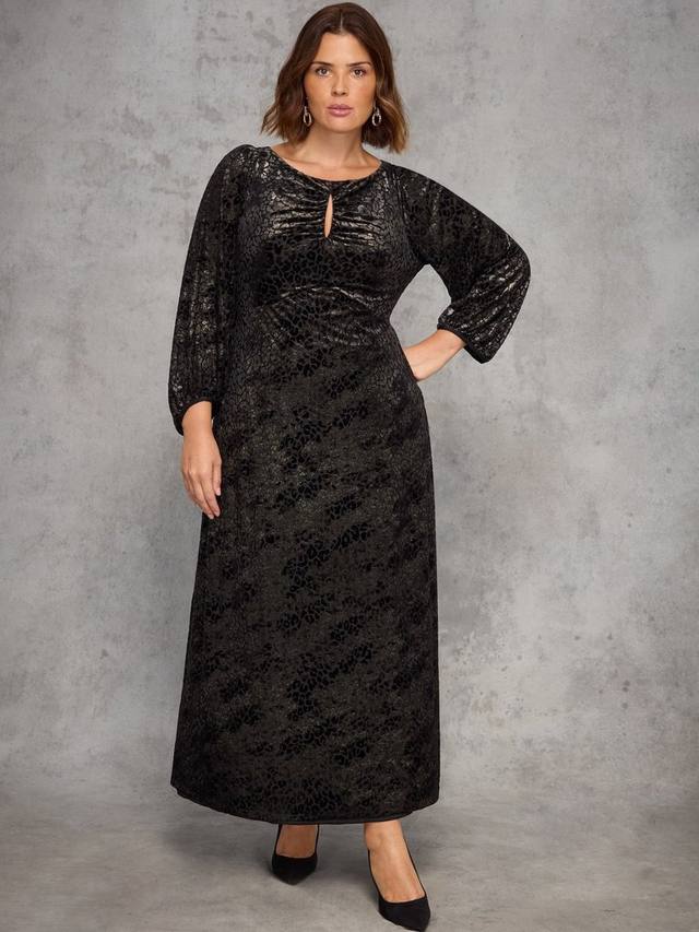 

Платье Curve с жаккардом и эффектом burnout Live Unlimited, Gold/Multi