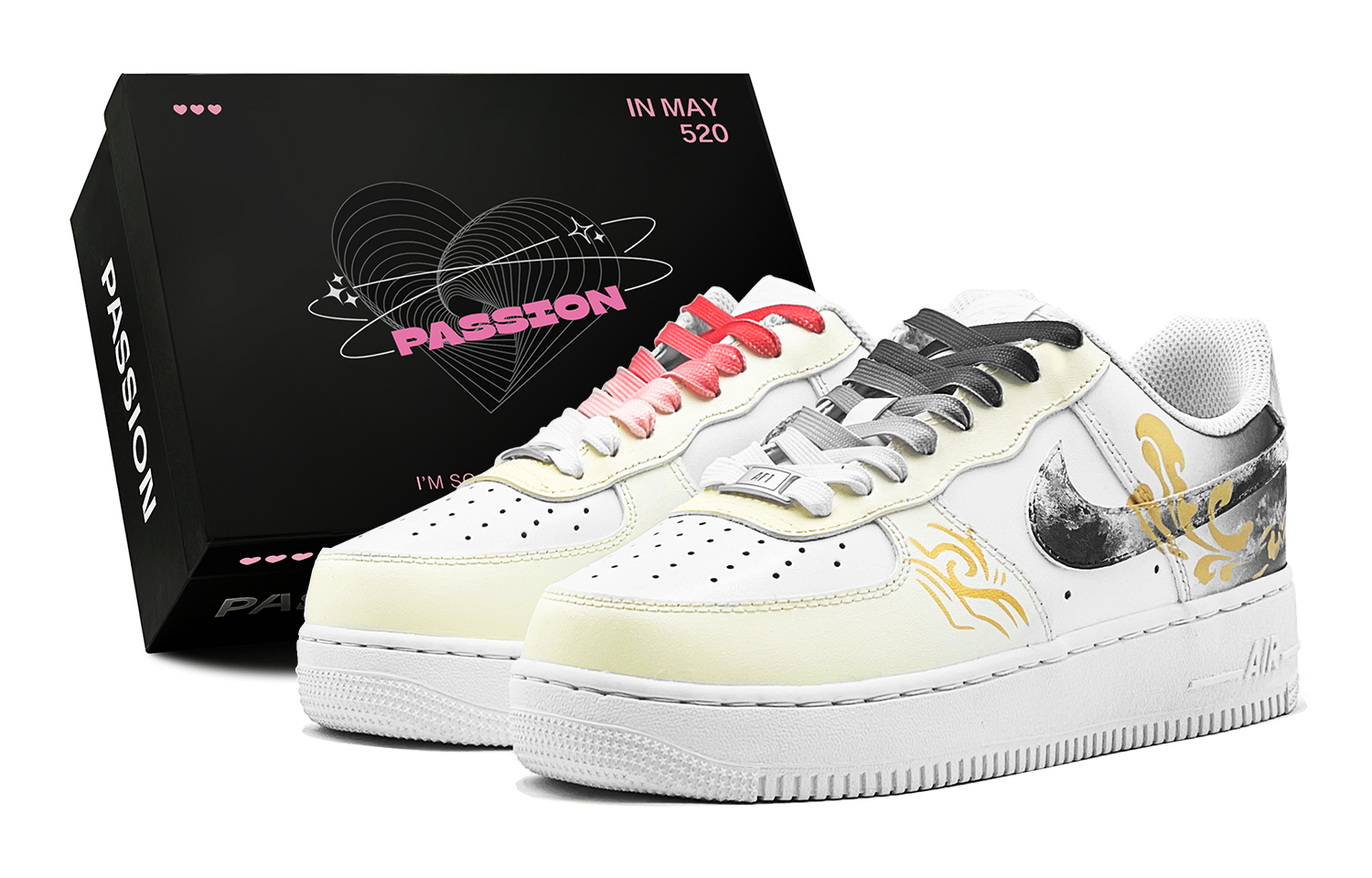 

Детские кроссовки для скейтбординга Air Force 1 LE Low Top для подростков Nike, желтый/черный