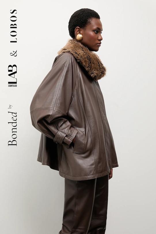 

Кожаная куртка bonded by & lobos Answear.LAB, коричневый