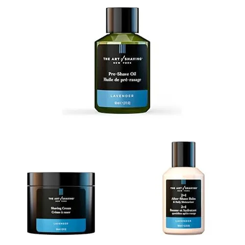 Набор для бритья The Art of Shaving Lavender: масло, крем, бальзам и увлажняющее средство для защиты от раздражения