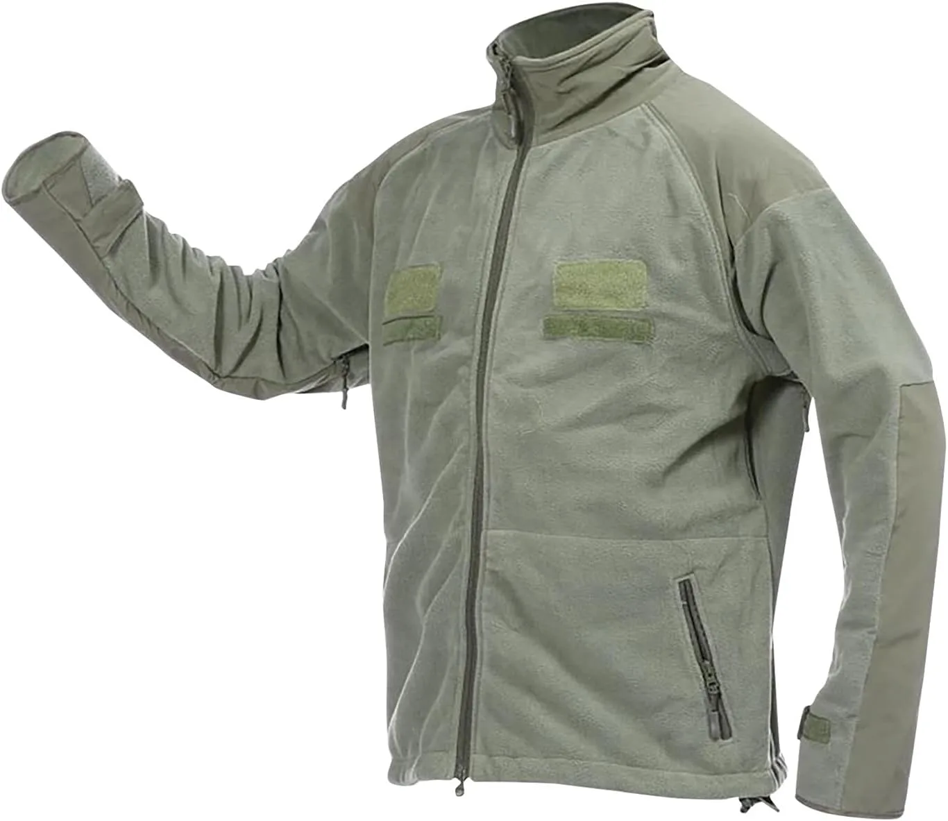 Мужская куртка Sherpa из флиса, теплая зимняя куртка с длинными рукавами и молнией, повседневная верхняя одежда для улицы, облегающего кроя Generic, зеленый — фото 4