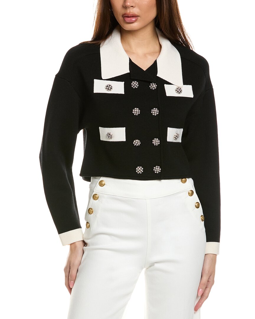 

Alice + olivia Verdell шерстяной свитер-жакет, черный