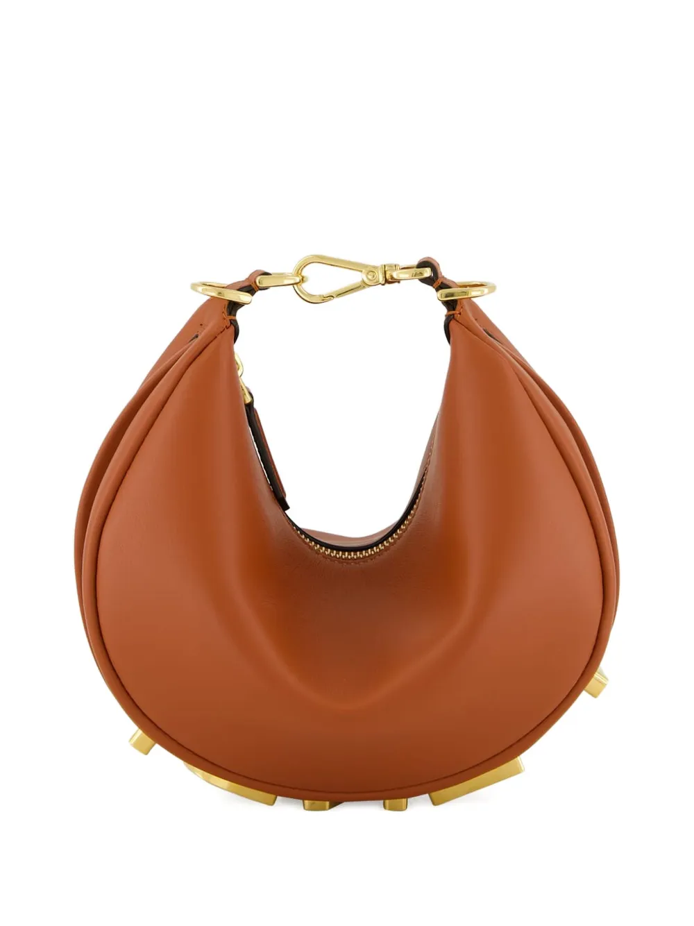 

Миниатюрная кожаная сумка через плечо Fendigraph, коричневый