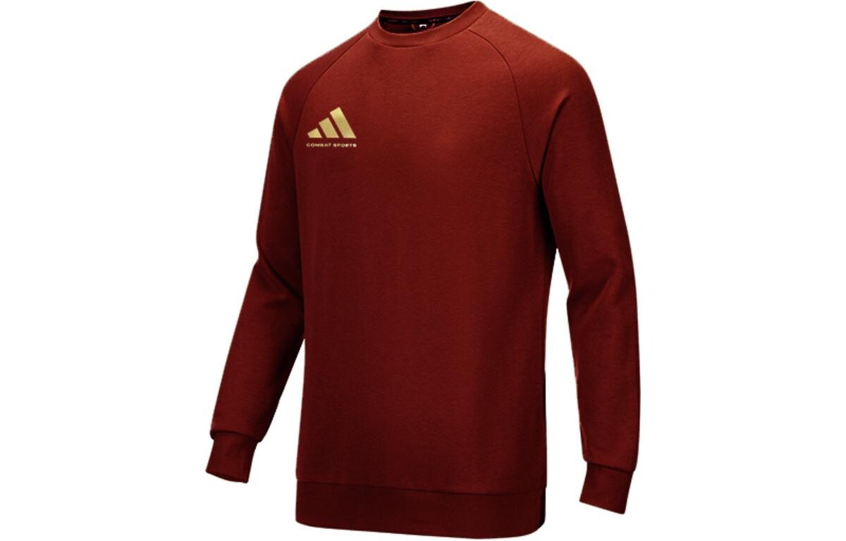 Толстовка унисекс красно-золотая Adidas, цвет Red Gold — фото 3