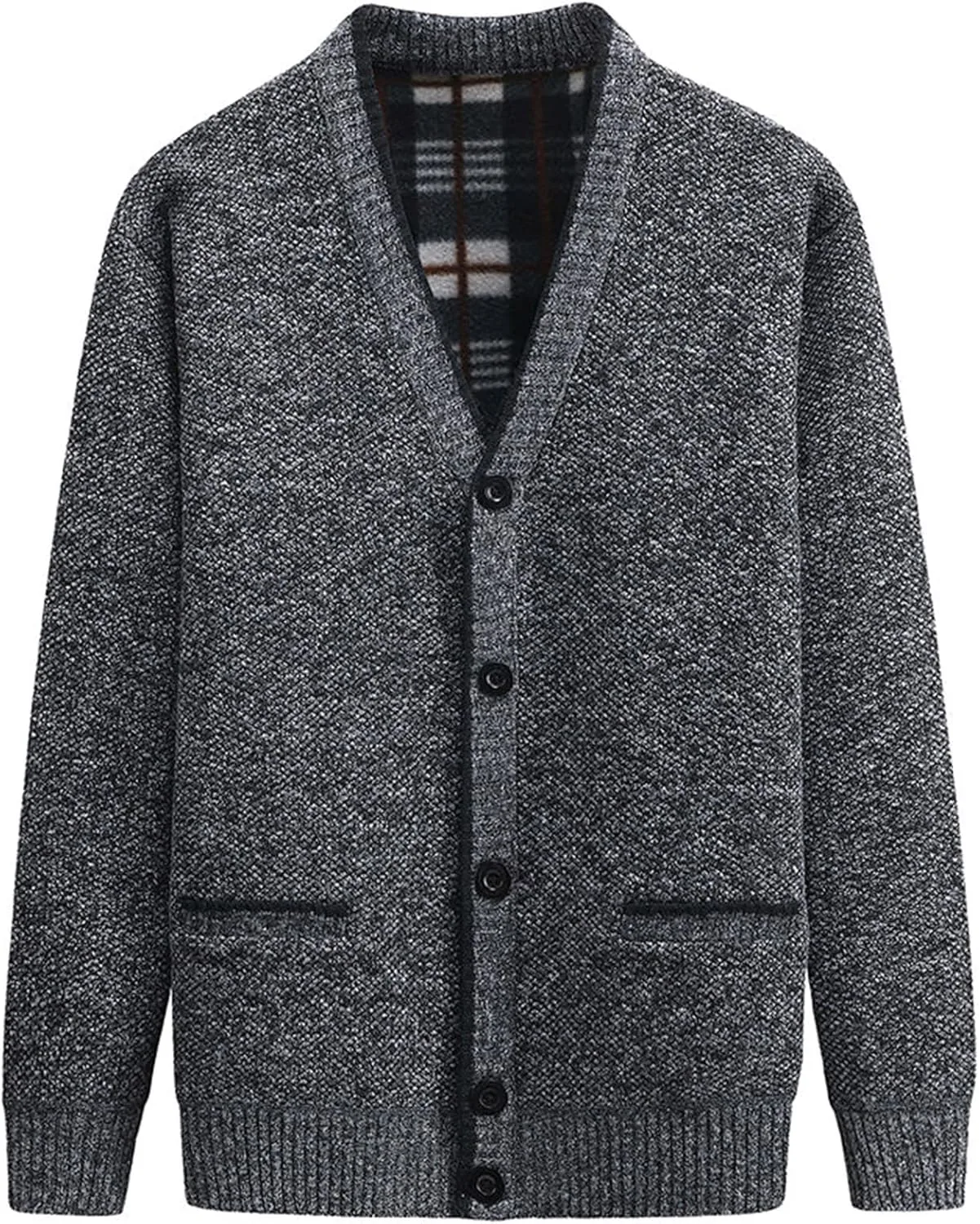 

Кардиган Ymosrh для мужчин, вязаный, с V-образным вырезом, длинный рукав