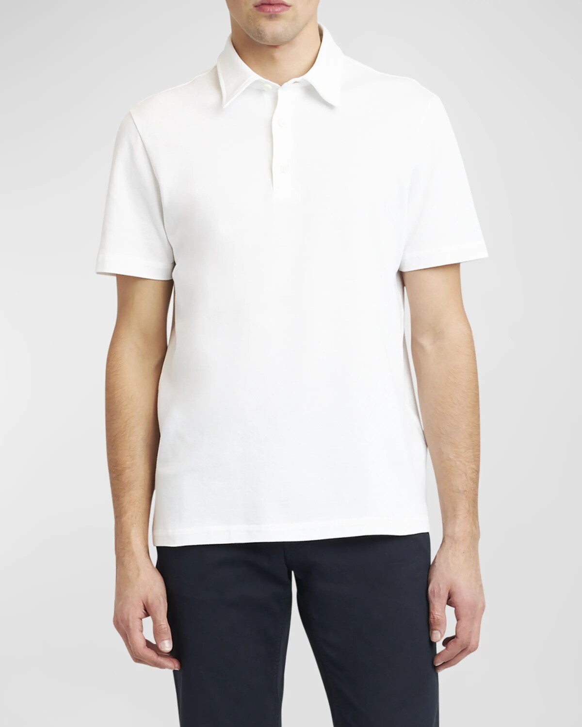 

Мужская рубашка поло из хлопкового джерси Brioni, цвет Grey