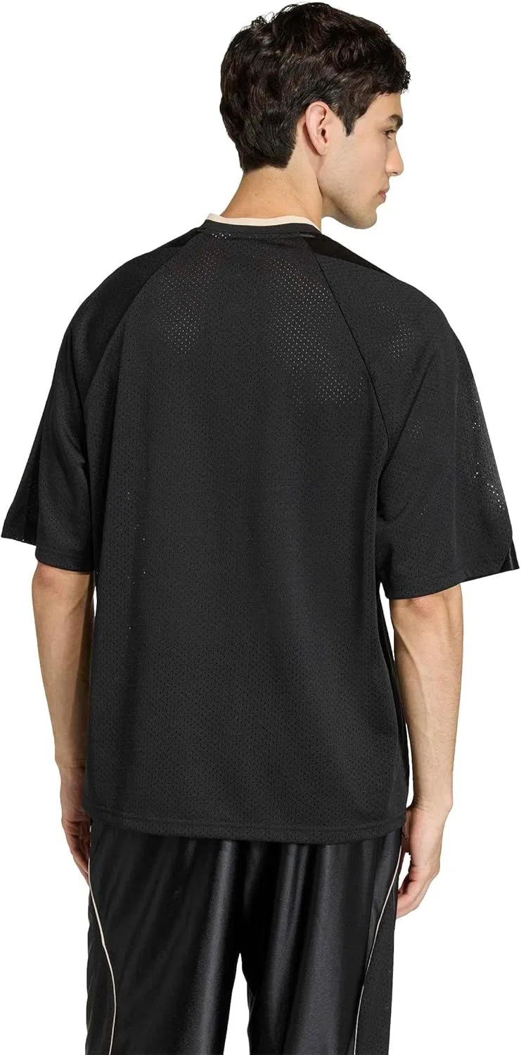 Футболка с сетчатой конструкцией adidas, Black/Off White — фото 3