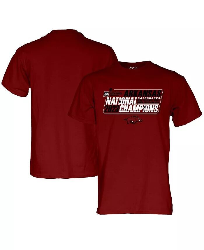 

Мужская футболка Cardinal Arkansas Razorbacks 2023 NCAA, мужская футболка национальных чемпионов по легкой атлетике в помещении Blue 84