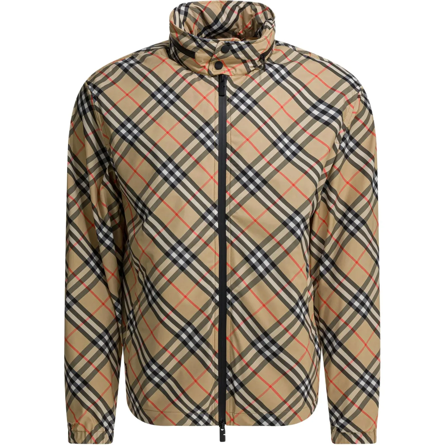 Худи Burberry с клетчатым принтом, бежевый
