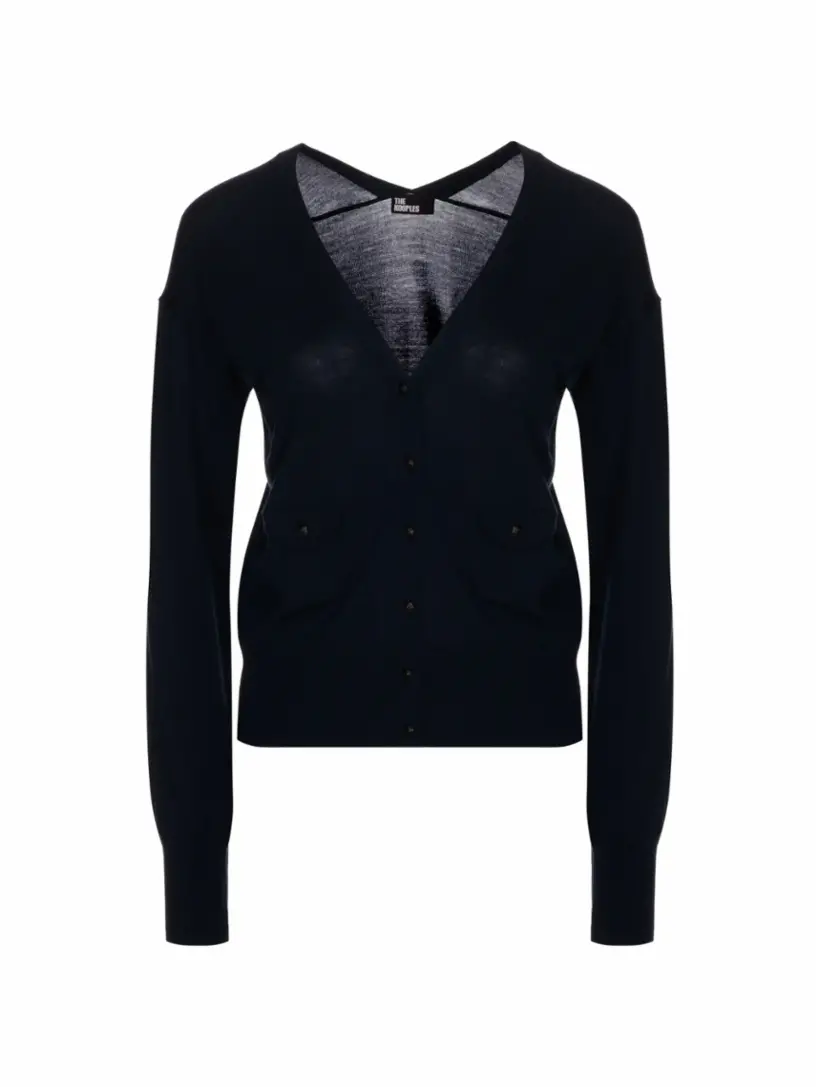

Шерстяной кардиган The Kooples, тёмно-синий