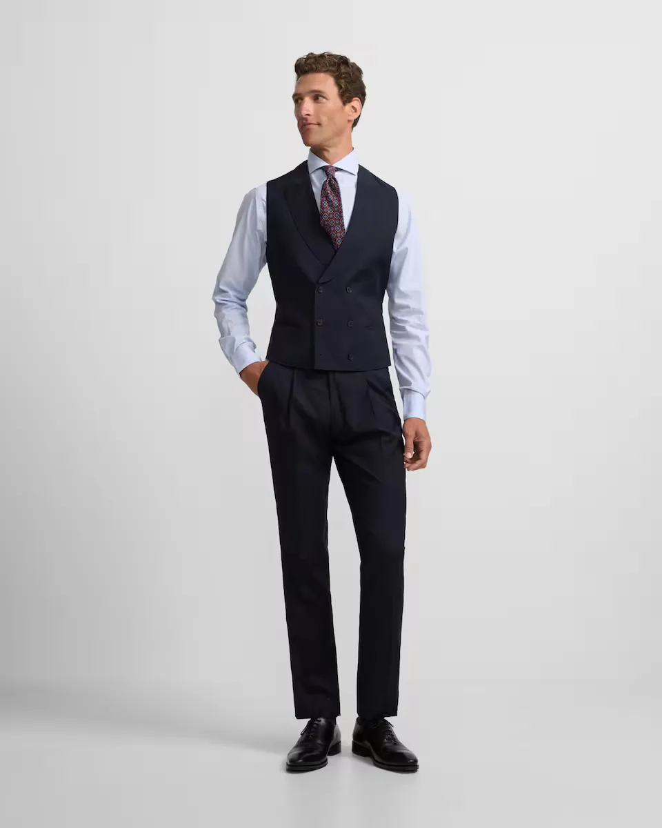 

Брюки-чинос мужские синие в елочку Silbon, темно-синий