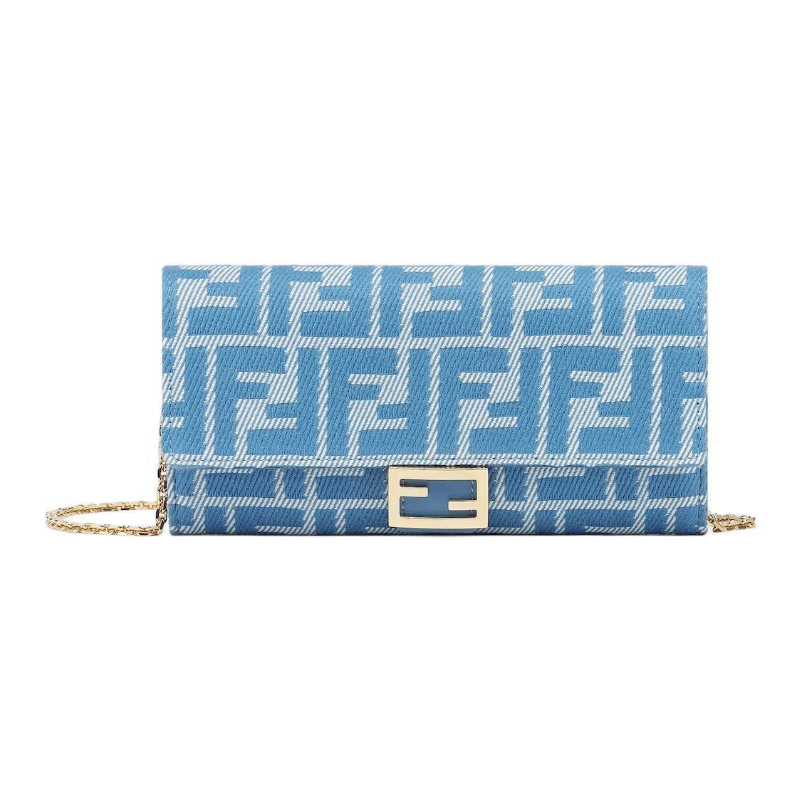 

FENDI Жаккардовый кошелёк Ручная сумка через плечо Женская плечевая сумка синяя