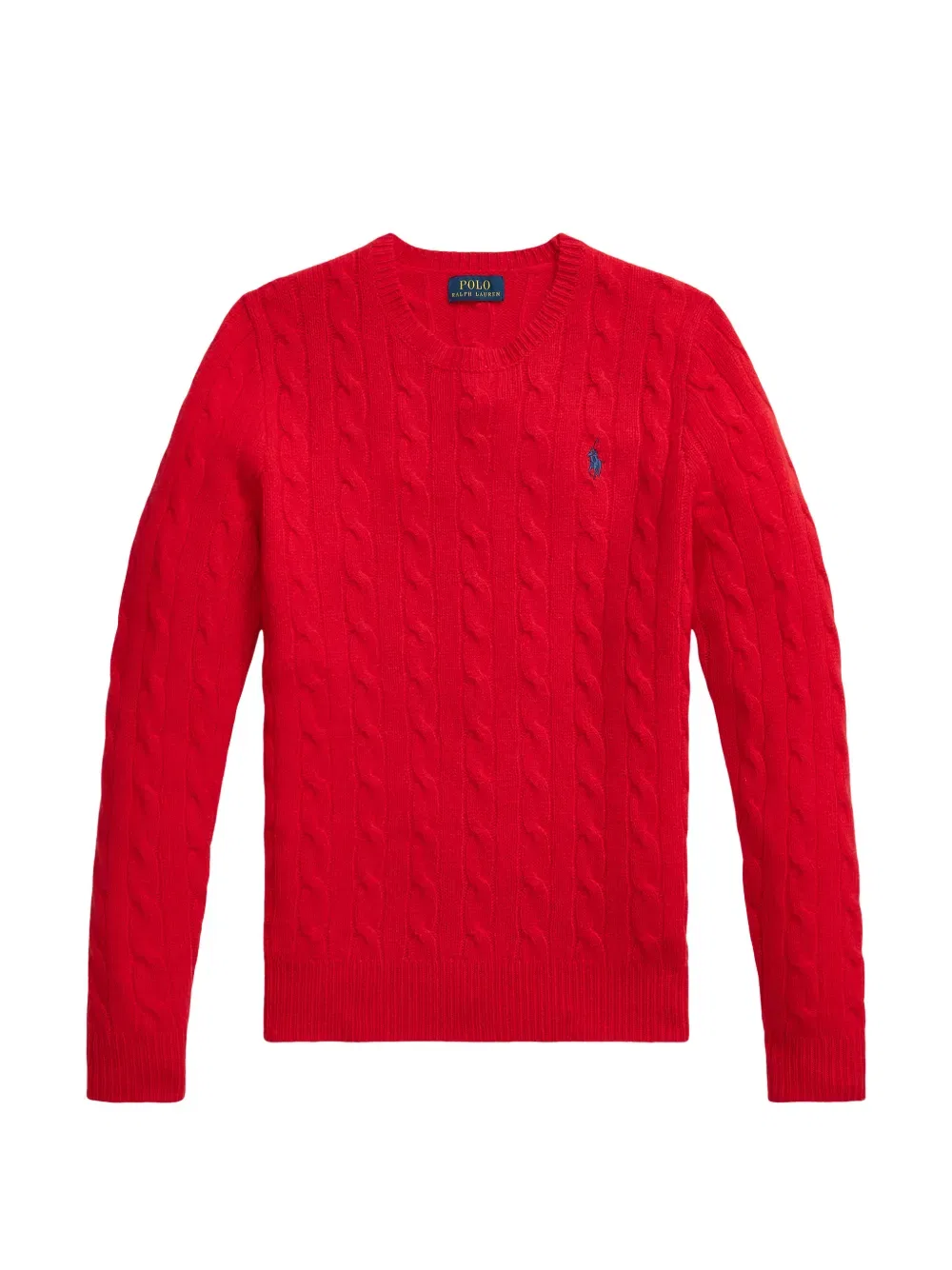 Свитер с круглым вырезом и косами Polo Ralph Lauren, красный