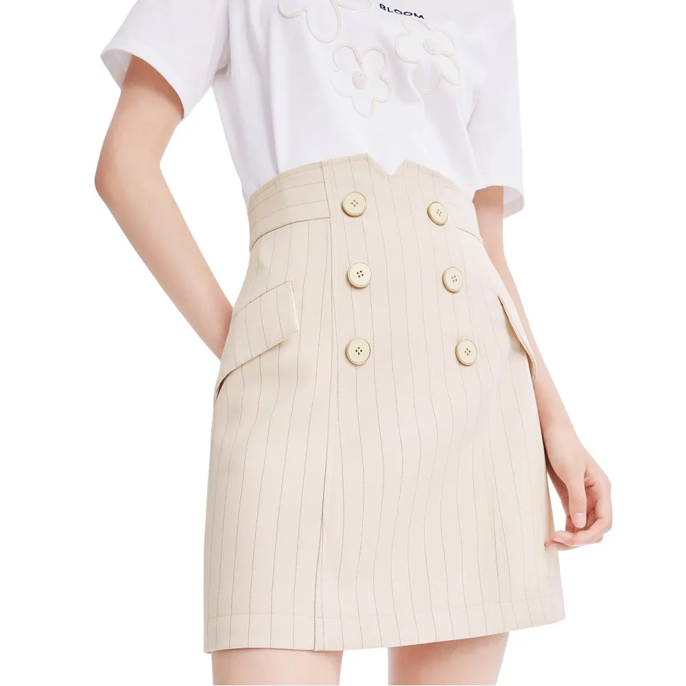 

Юбка Lily Temperament Striped skirt, бежевый