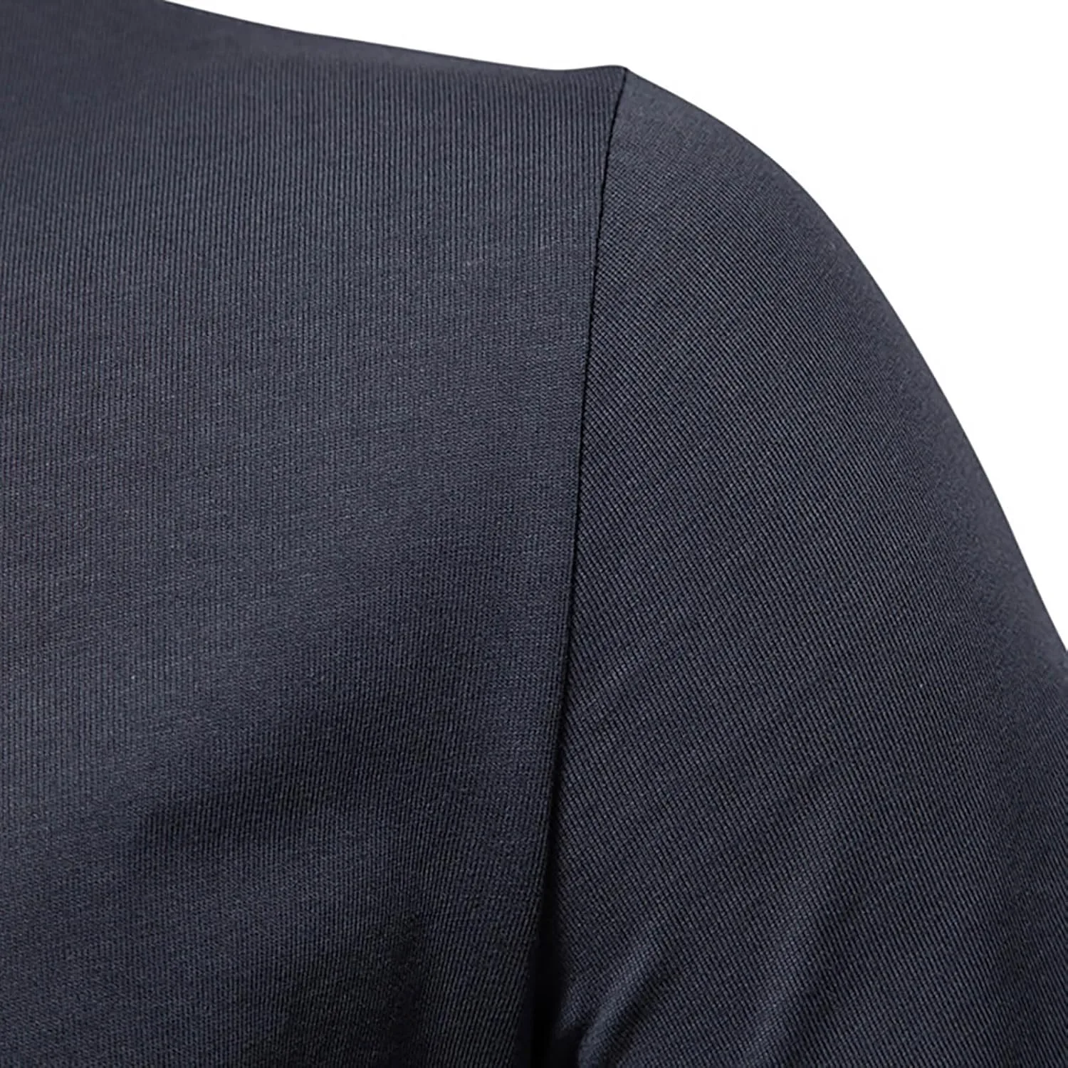 Мужская футболка Cotton Short Sleeve летняя легкая Casual Solid Color Breathable Banded Collar — фото 4
