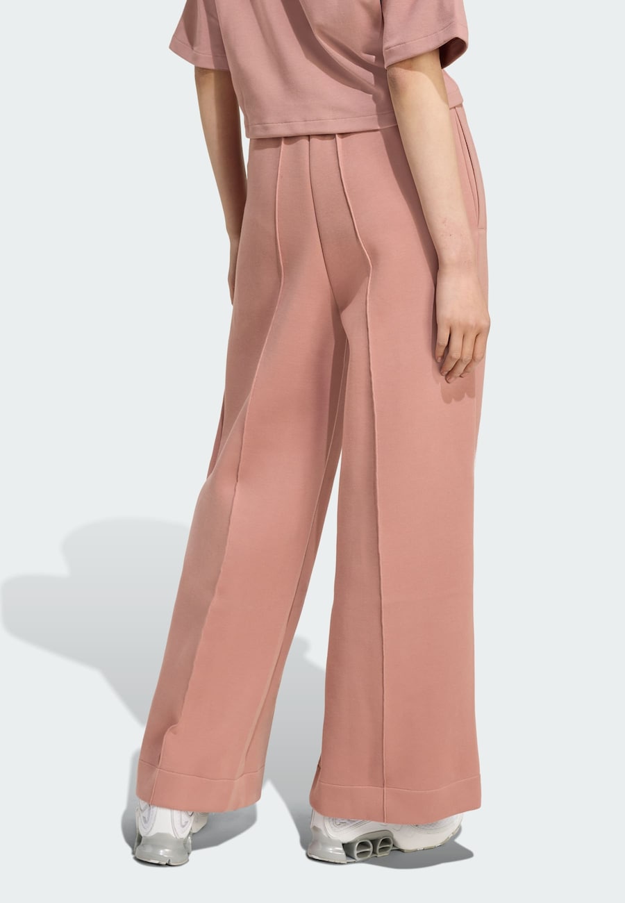 Широкие брюки ADIDAS ORIGINALS Off Placed 3-Stripes Wide, Powder/Dusky Pink — фото 3