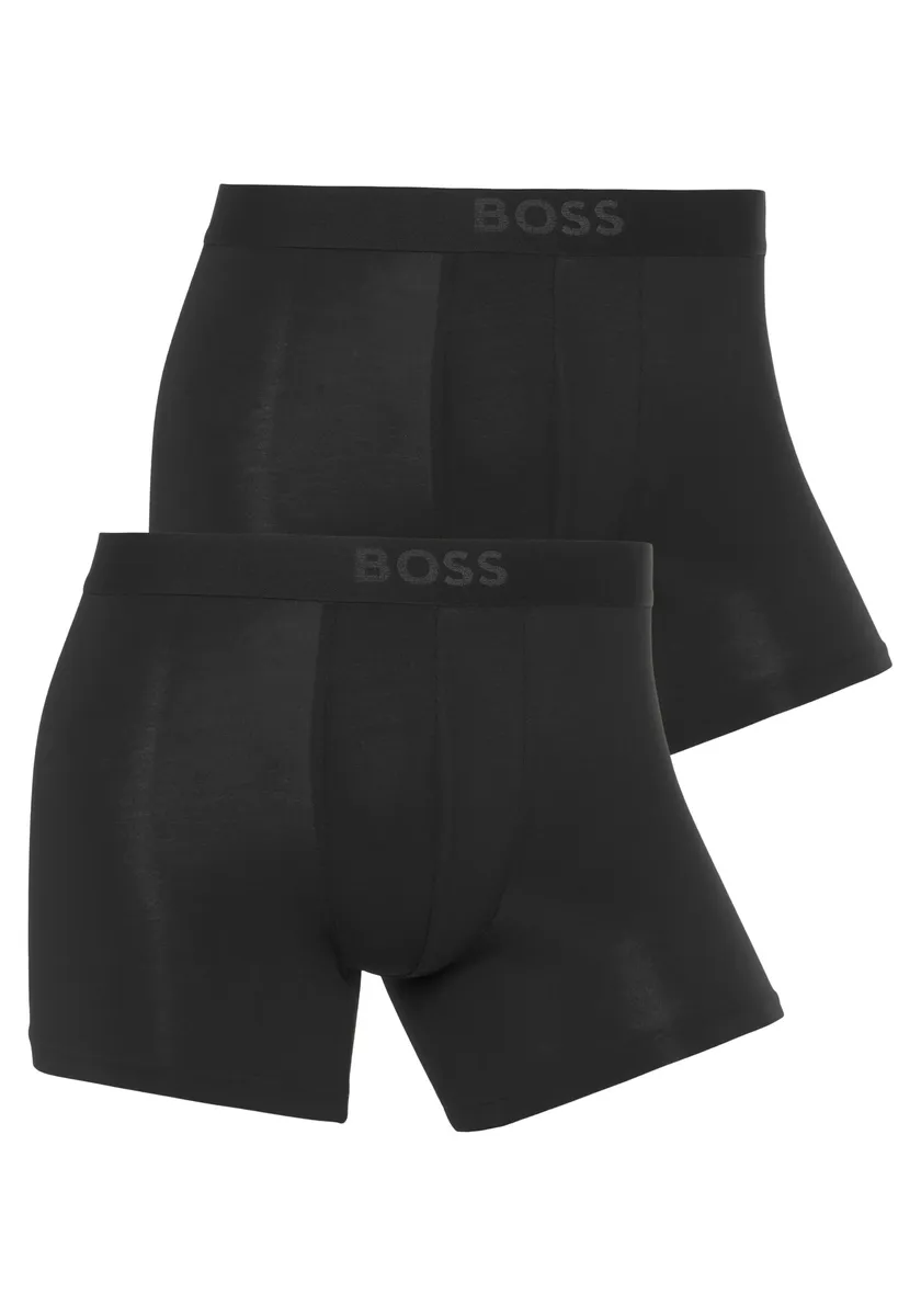 Боксеры BOSS "BoxerBr 2P UltraSoft" (2 шт. в упаковке, 2 шт. в упаковке), с эластичным поясом с логотипом BOSS в тон, черный