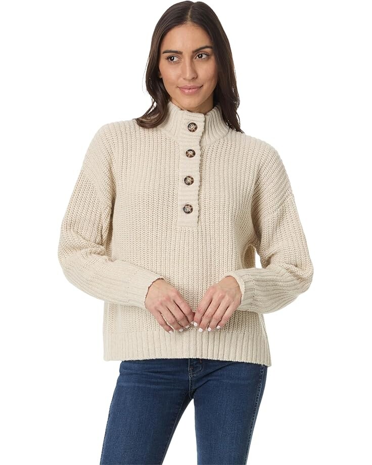 

Свитер Toad&Co Moss Point Henley Sweater, цвет Oatmeal Heather II