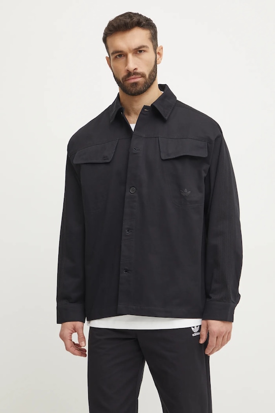 

Хлопковая рубашка Essential Adidas Originals, черный