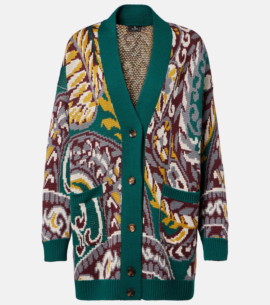 

Жаккардовый кардиган из смесовой шерсти Etro, Multicolour On Green