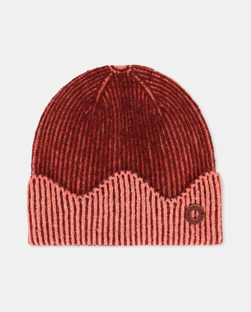 

Двухцветная вязаная шапка в рубчик Jo & Mr. Joe