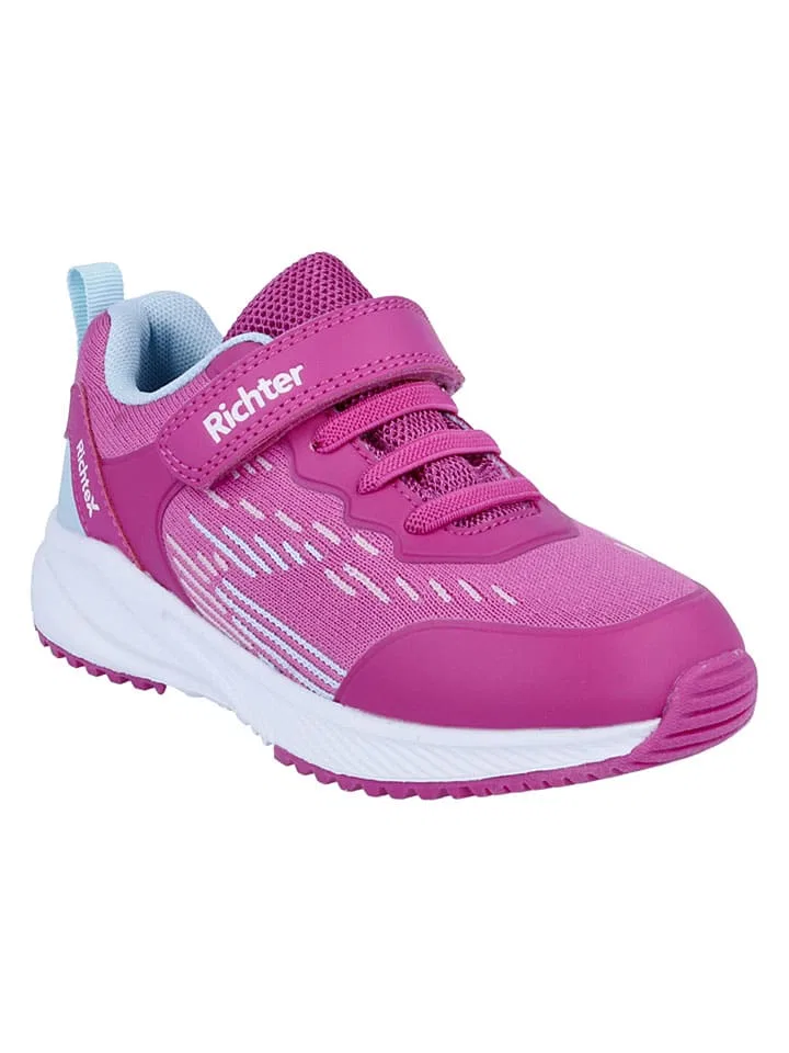 Кроссовки на шнуровке и липучке, Richter Shoes, розовый