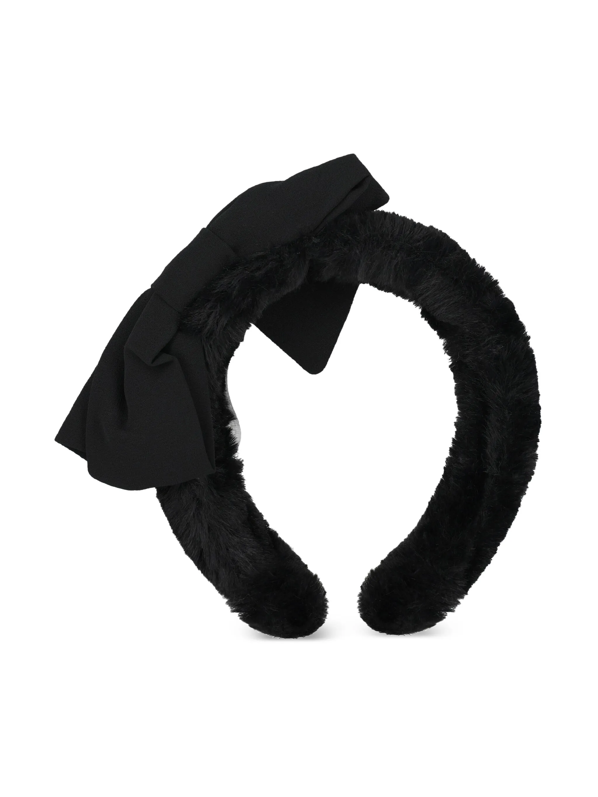 

Ободок из искусственного меха с бантом Patachou, черный