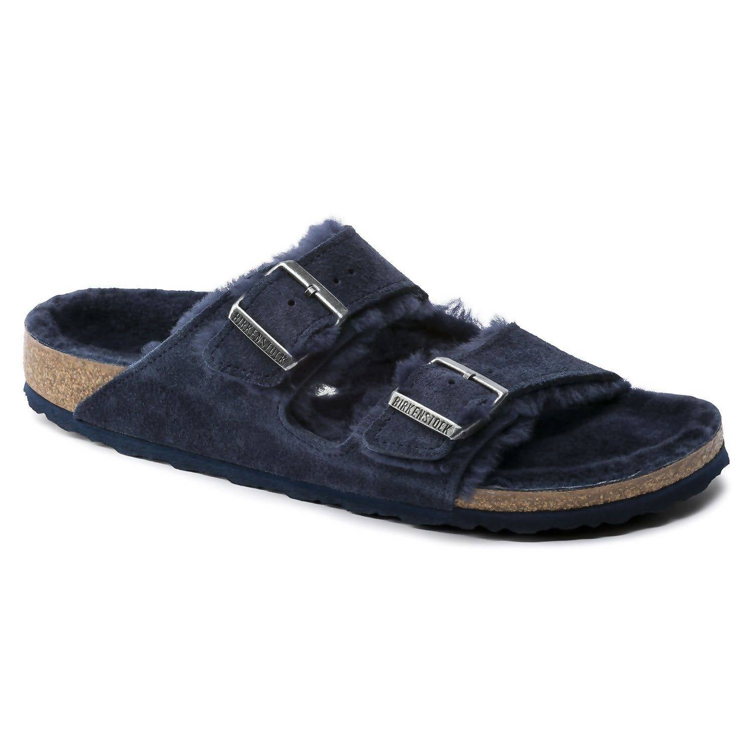 Women's Arizona Fur Shearling Sandal In Midnight Birkenstock, Midnight