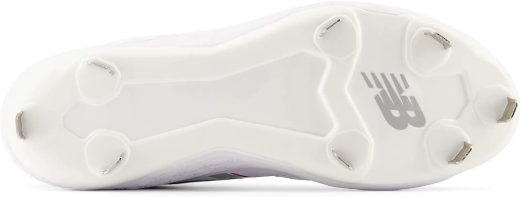 Бейсбольные кроссовки New Balance Fresh Foam X 3000 V6 для мужчин, металлические, белый/красный — фото 4