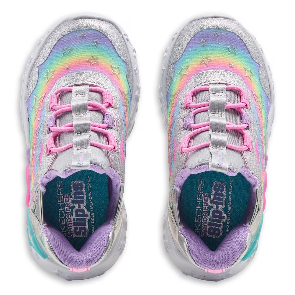 Детские слипоны с единорогом Skechers для малышей/маленьких детей, silver multi — фото 3