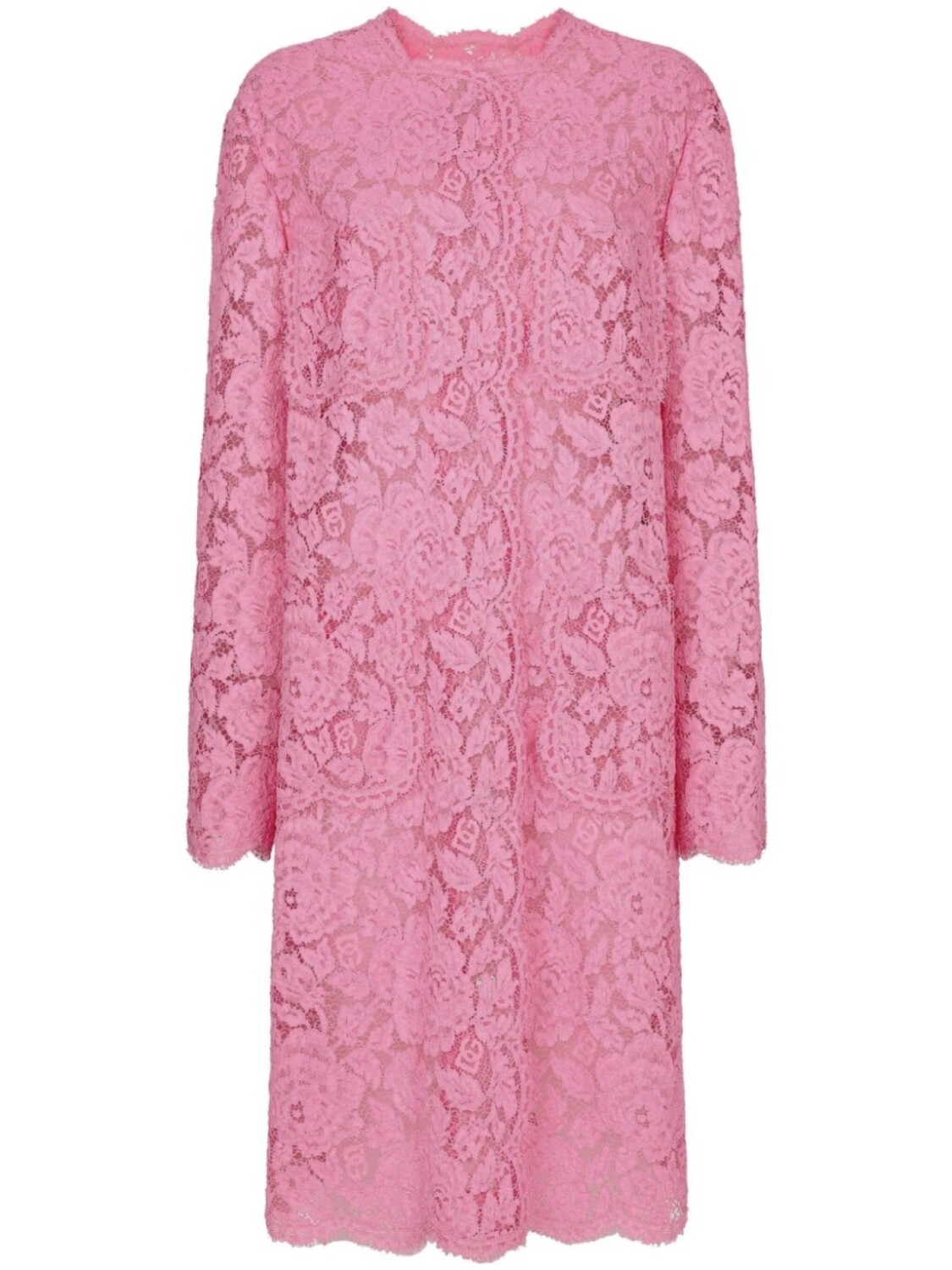 

Dolce & Gabbana двубортное пальто из цветочного кружева, розовый