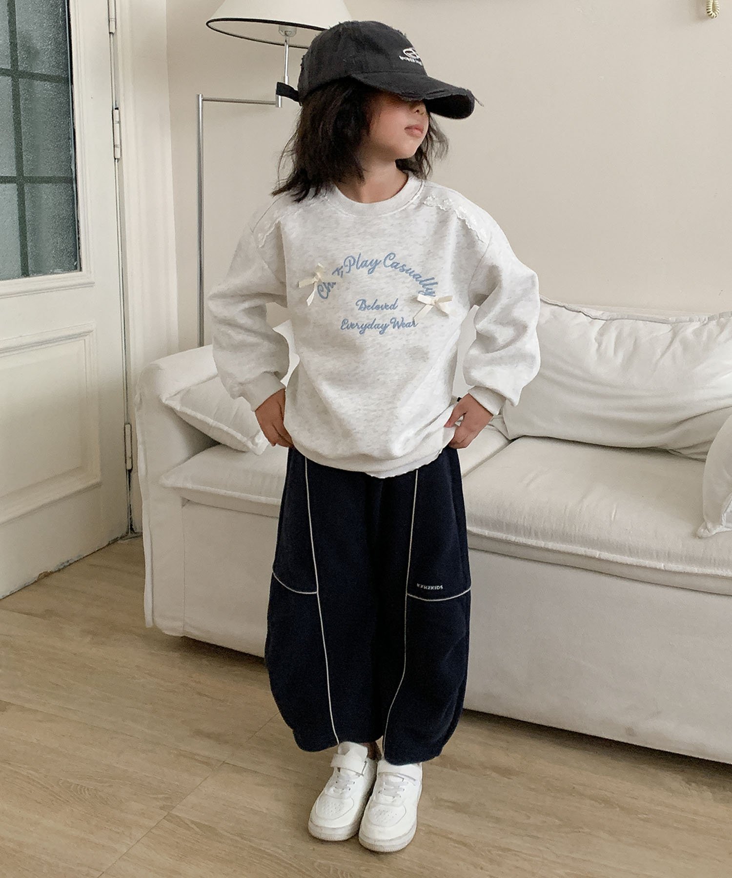 Детские спортивные штаны в полоску [aimoha-KIDS-] Aimoha Kids, Navy — фото 4