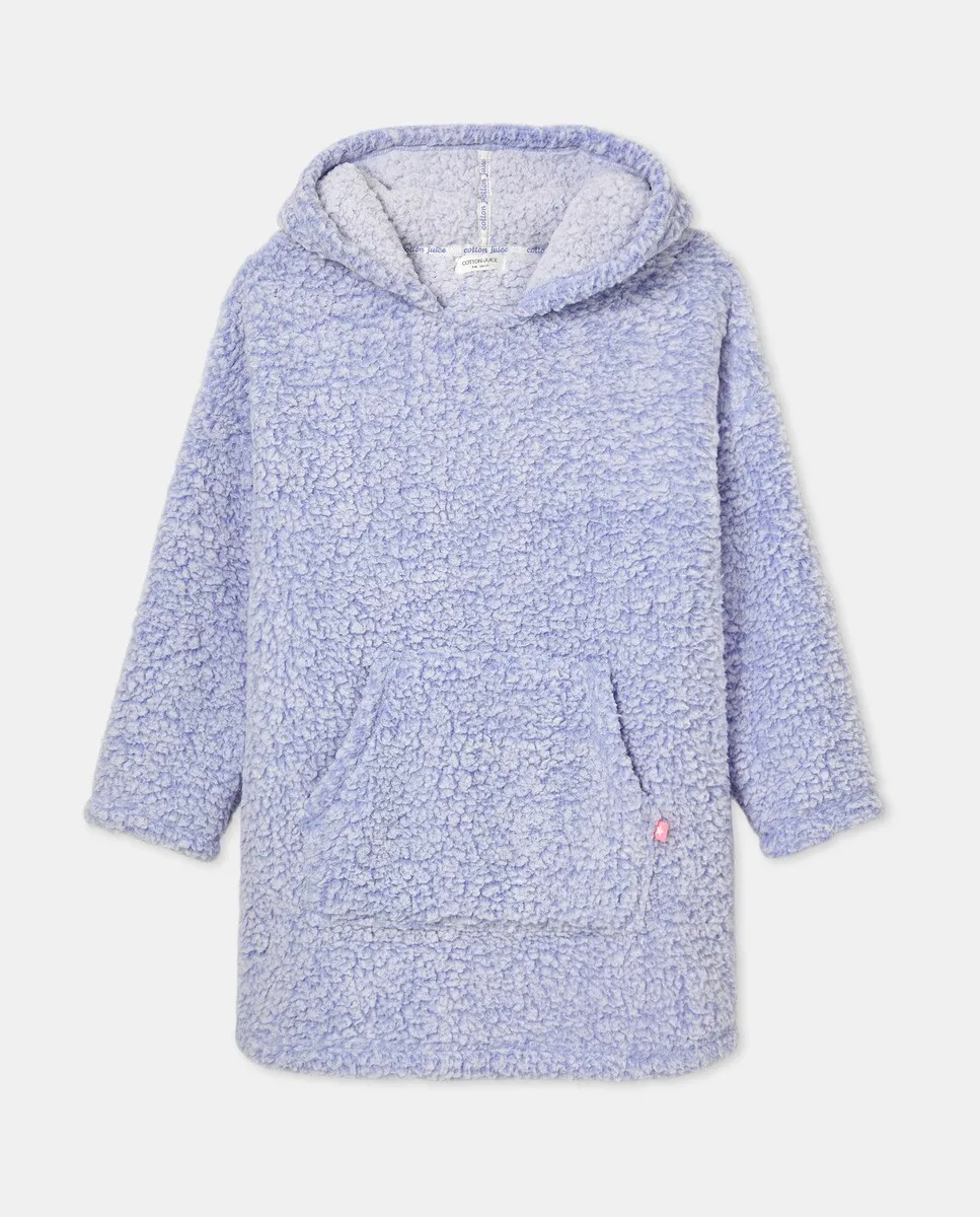 

Халат шерпа для девочки с карманом Cotton Juice, синий