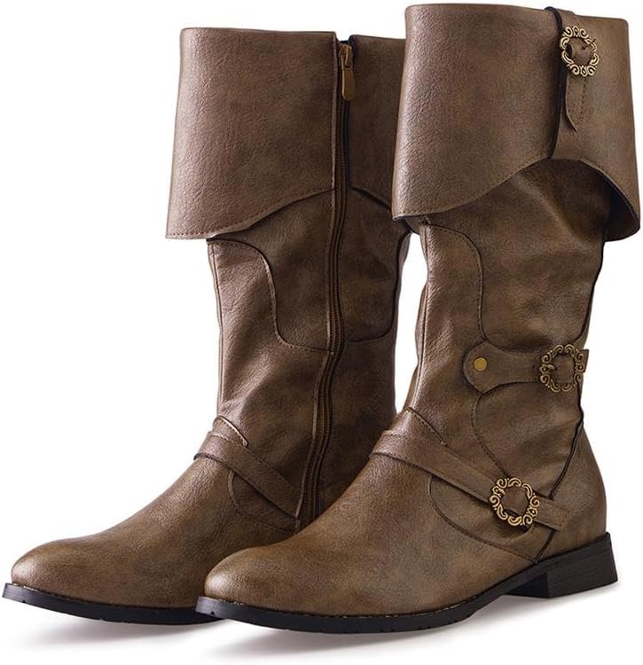 

Мужские ботинки DUNHAO COS из искусственной кожи, средневековые, викинги, пиратский костюм, для Ренессанс-фестивалей и косплея, светло-коричневый