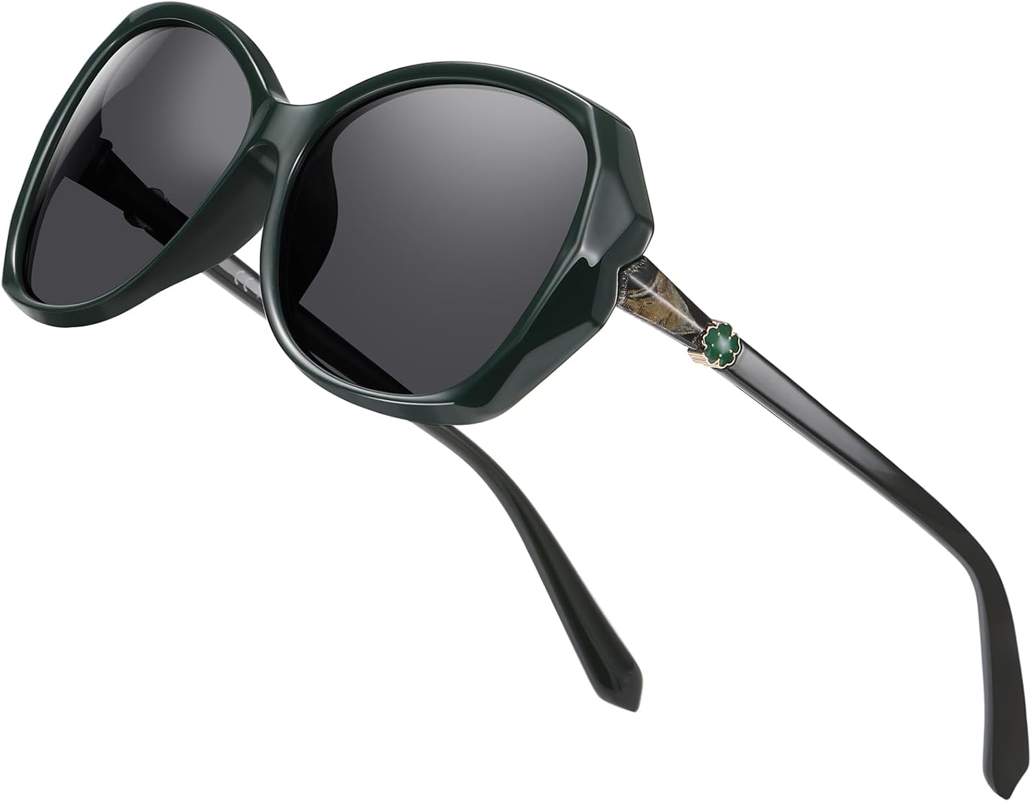 

Поляризованные солнцезащитные очки, надеваемые поверх обычных очков, для женщин и мужчин. Модные квадратные очки с обтекаемой формой и защитой от УФ-излучения Rmmeey, Green Frame/Grey Lens 06