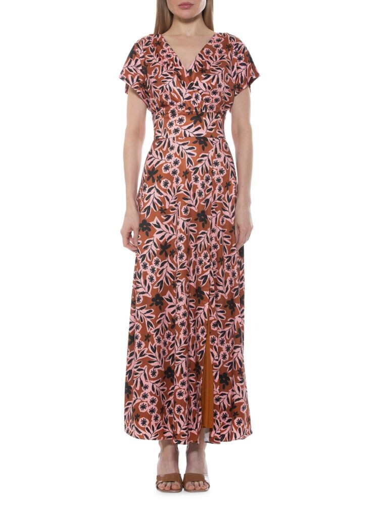 

Платье макси Brielle Surplice Alexia Admor, цвет Brown Multi