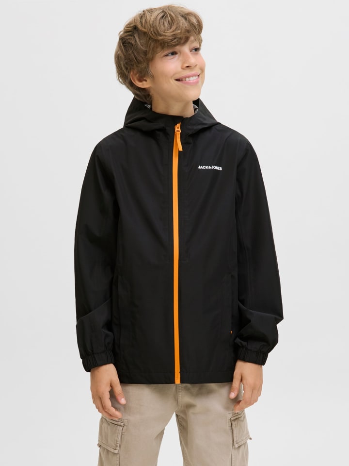 JACK & JONES Junior Водонепроницаемая дождевая куртка JJEFLYNN черного цвета — фото 2
