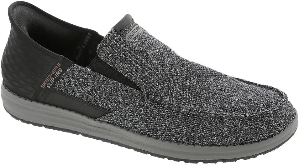Мужские слипоны Skechers Melson Bentin 210596 с мокасиновым носком, Black