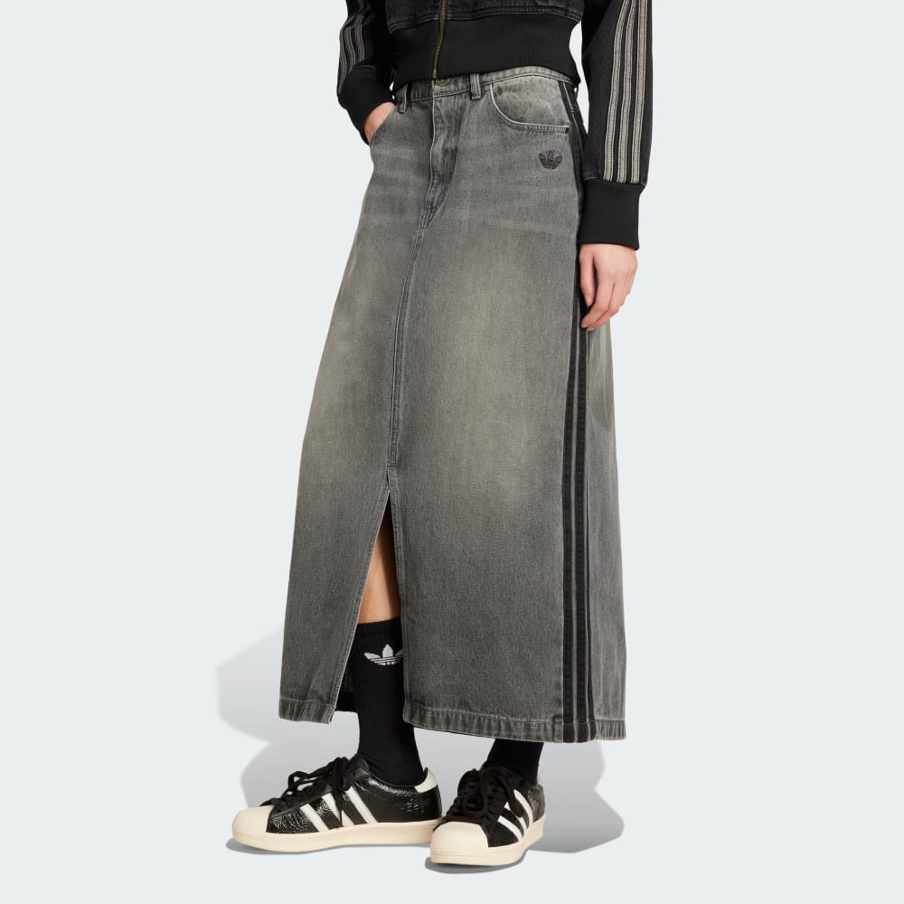 

Юбка Adidas Adicolor 3-Stripes Denim Pencil Skirt, цвет Washed Grey Denim