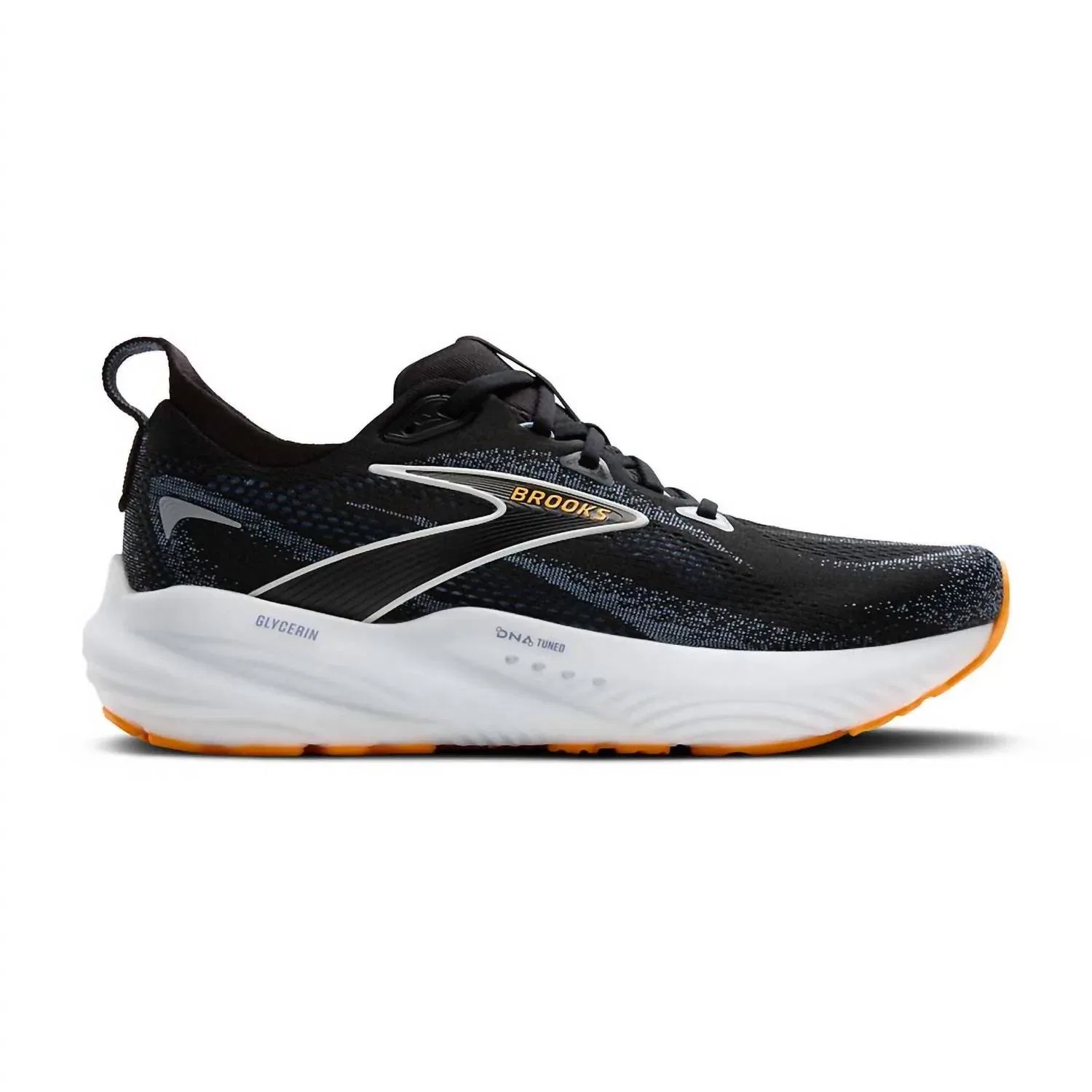 BROOKS Мужские беговые кроссовки Glycerin GTS 22 в черно-сине-оранжевом цвете