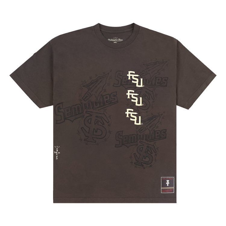 

Футболка Cactus Jack By Travis Scott Cactus Jack by Travis Scott x Mitchell & Ness Florida State University Seal Tee, коричневый