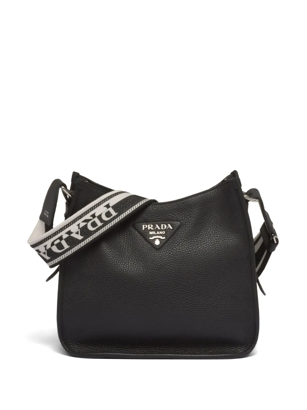 

Сумка-хобо с логотипом Prada, черный