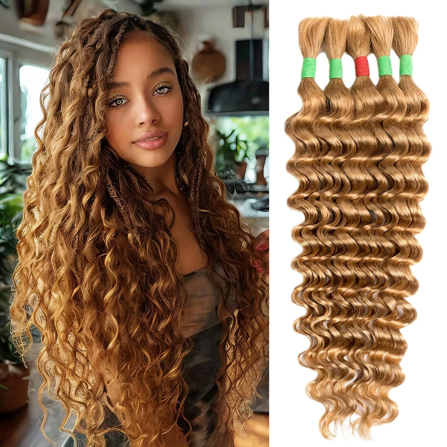 Наращивание волос Boho Braids из натуральных волос для плетения, 5 пучков Aiokrtse, #27