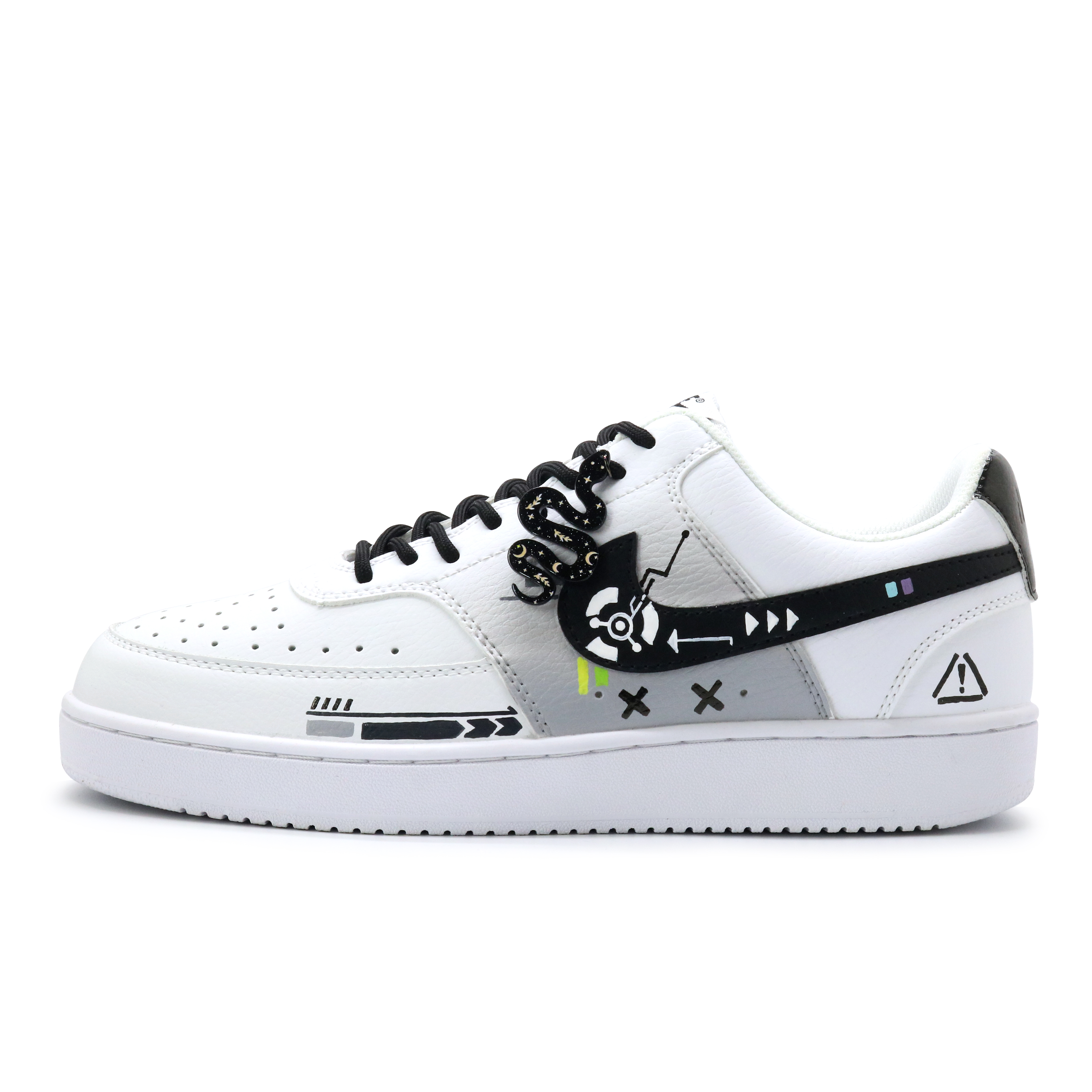 Nike Кроссовки Court Vision 1 Future Element износостойкие и легкие, низкие, для скейтбординга, мужские, черно-белые
