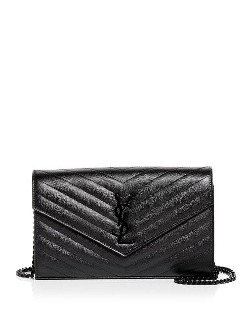 

Кошелек Cassandre из кожи ягненка с цепочкой Saint Laurent, цвет Black