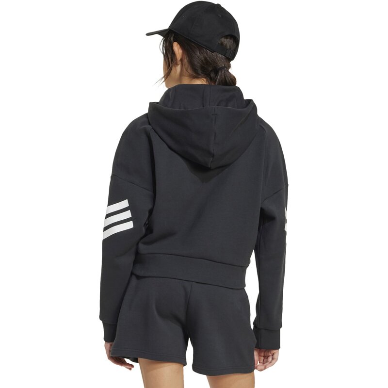 Толстовка с капюшоном Future Icons с тремя полосками для детей Adidas, черный — фото 3