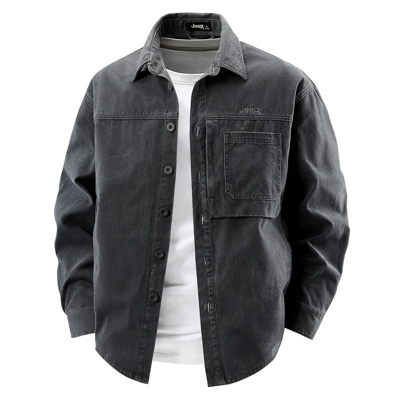 

Рубашка Unisex Lapel Moderate Others Jeep, темно-серый